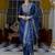 Blue cotton silk blend designer festive wear readymade suit