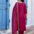 Pink cotton silk blend designer festive wear readymade suit