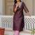 purple fancy silk blend long kurti