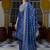 Blue cotton silk blend designer festive wear readymade suit