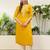 Yellow color silk blend embroidery long kurta