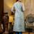 sea-green fancy silk blend long kurti