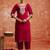 maroon fancy viscose rayon kurta set