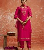pink fancy viscose rayon kurta set