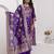purple fancy jacquard kurta set