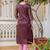 purple fancy silk blend long kurti