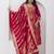 red fancy jacquard kurta set