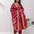red fancy jacquard kurta set