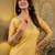 yellow fancy silk blend long kurti
