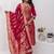 red fancy jacquard kurta set