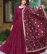 burgundy fancy pure silk kurta set