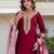 Maroon silk blend designer festive wear readymade suit