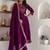purple fancy silk kurta set