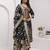 black fancy jacquard kurta set