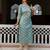 sea-green fancy silk blend kurta set