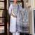 white fancy silk blend kurta set