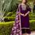 purple fancy viscose rayon kurta set