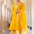 yellow fancy silk blend kurta set