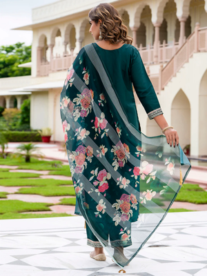 green fancy viscose rayon kurta set 3