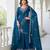 teal fancy georgette kurta set
