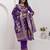 purple fancy jacquard kurta set