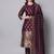 wine fancy cotton silk kurta set