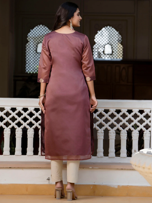 purple fancy silk blend long kurti 3