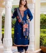 blue fancy viscose rayon kurta set