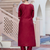 maroon fancy silk blend kurta set