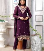 wine fancy georgette kurta set