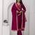 scarlet-red fancy silk kurta set