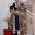 black fancy silk blend kurta set