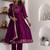 purple fancy silk kurta set