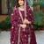 burgundy fancy pure silk kurta set
