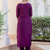 purple fancy silk blend kurta set