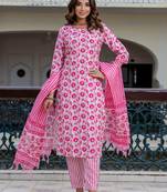 multicolor fancy blended cotton kurta set