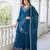 teal fancy georgette kurta set