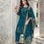 teal fancy silk kurta set