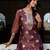 purple fancy silk blend long kurti