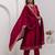 red fancy silk kurta set