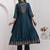 teal fancy silk kurta set
