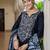 black fancy silk blend kurta set