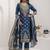 teal fancy jacquard kurta set