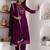 purple fancy silk kurta set