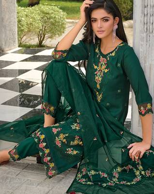 green fancy pure viscose kurta set 2