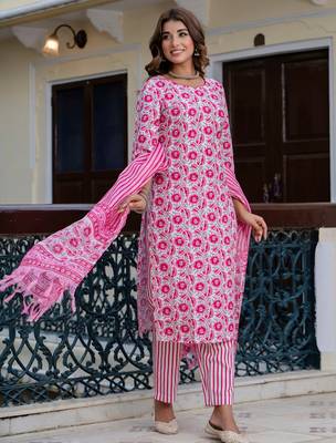 multicolor fancy blended cotton kurta set 2
