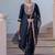 Black silk blend designer festive wear readymade suit