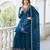 teal fancy georgette kurta set