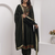 green fancy silk kurta set