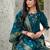 teal fancy silk kurta set